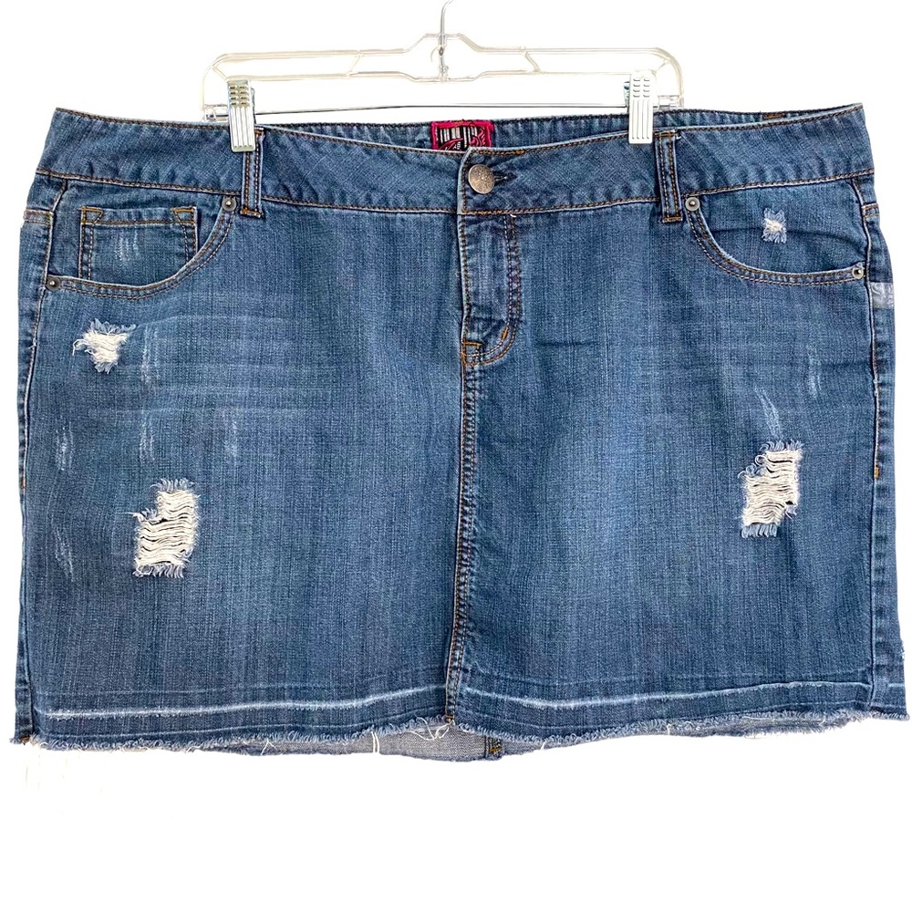 torris denim jean distressed skirt plus size 24